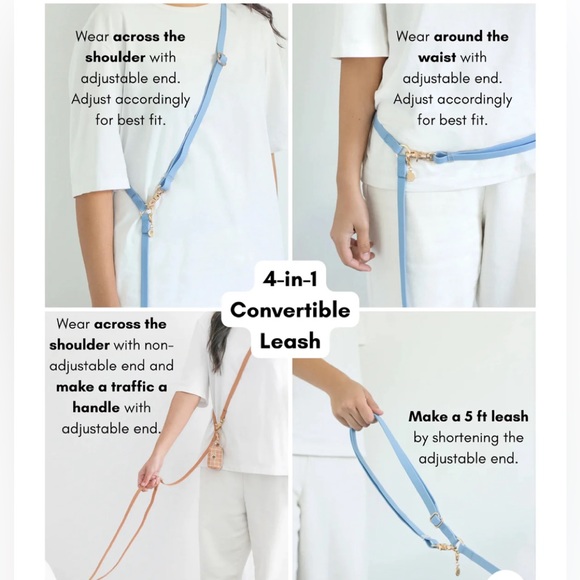 Sunny Tails Lavender Haze 4-IN-1 CONVERTIBLE HANDS FREE CLOUD DOG LEASH - Picture 4 of 7